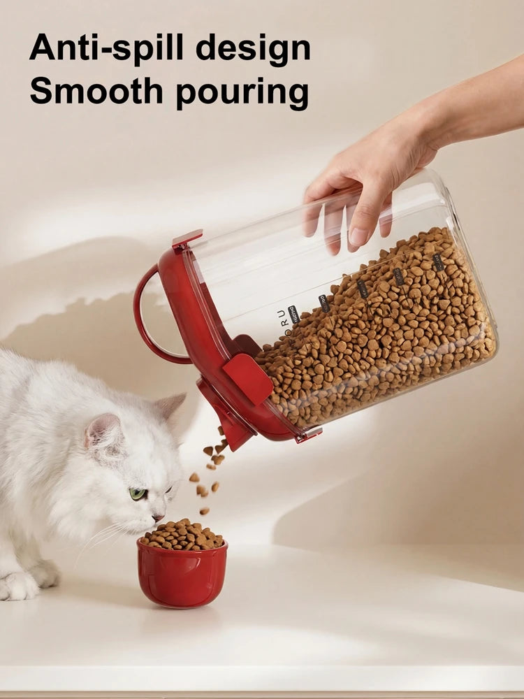 Pet Food Storage Container Airtight Dog Food Container Cat Food Bin with Lid Handle Pour Spout 2.1L Oasis Select