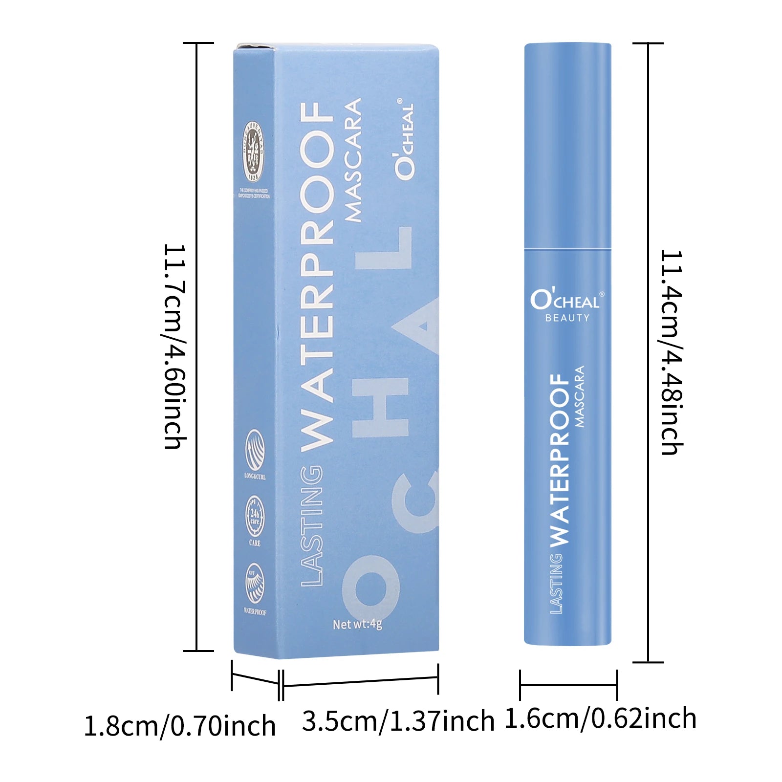 O'CHEAL 4D Waterproof Matte Mascara – Lengthening & Curling