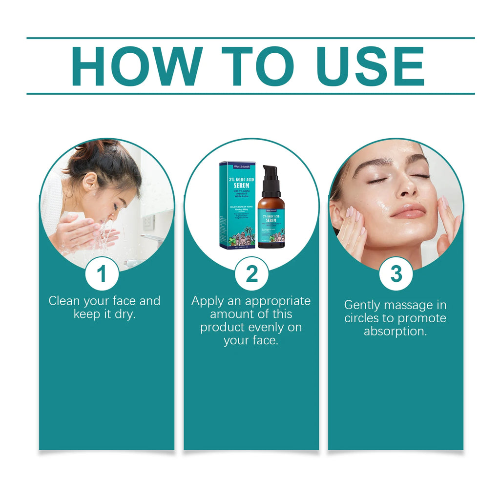 30ml Kojic Acid Face Serum Gentle Moisturizing Improve Skin Texture Smoothing Restoring Gloss Strengthen Repairing Damaged Softening Facial Serum Oasis Select