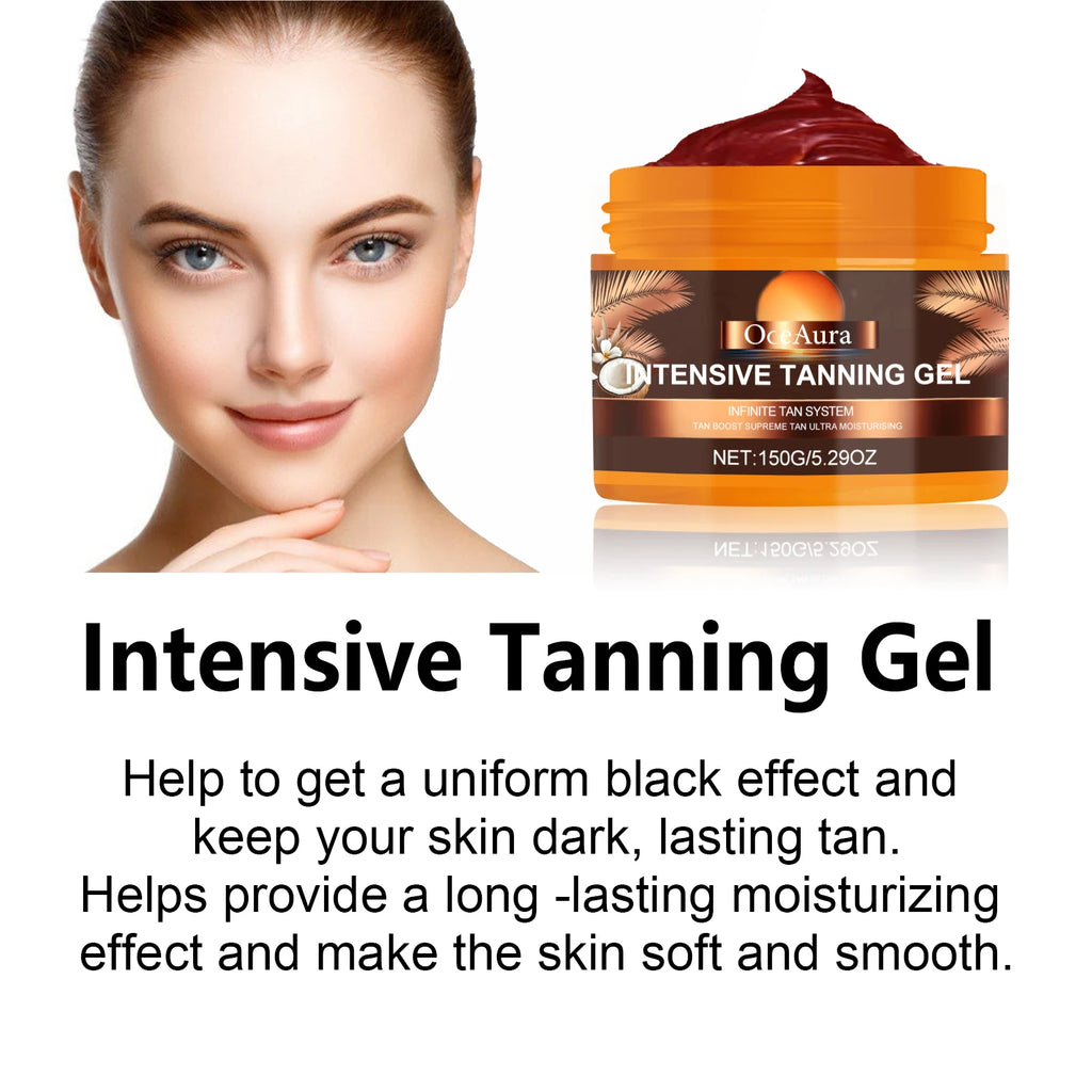 Intensive Tanning Gel Nourish Skin Hydrate Repairing Sunless Tan Booster Bronzing Summer Sunbed Beach Tanning Accelerator Cream Oasis Select