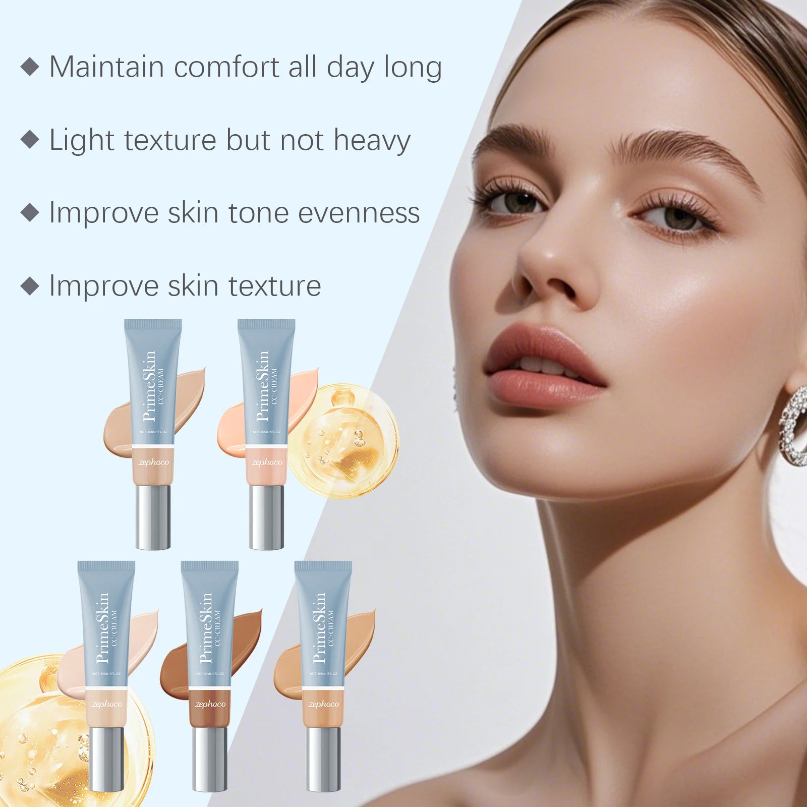 Multi Color Lightweight Liquid Foundation Hydrating Brightening Non-sticky Perfect Converage Reduce Redness Refreshing CC Cream Oasis Select