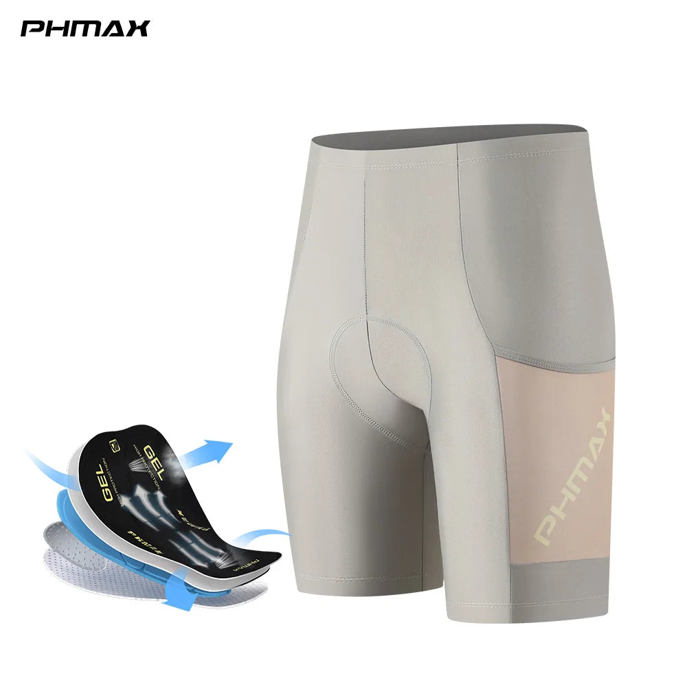 PHMAX Women's Cycling Shorts 5D Gel Padded Road Bicycle Shorts Shock Absorption Quick Dry Summer Bike Shorts for long Distance Oasis Select PW-DK-44504 XL