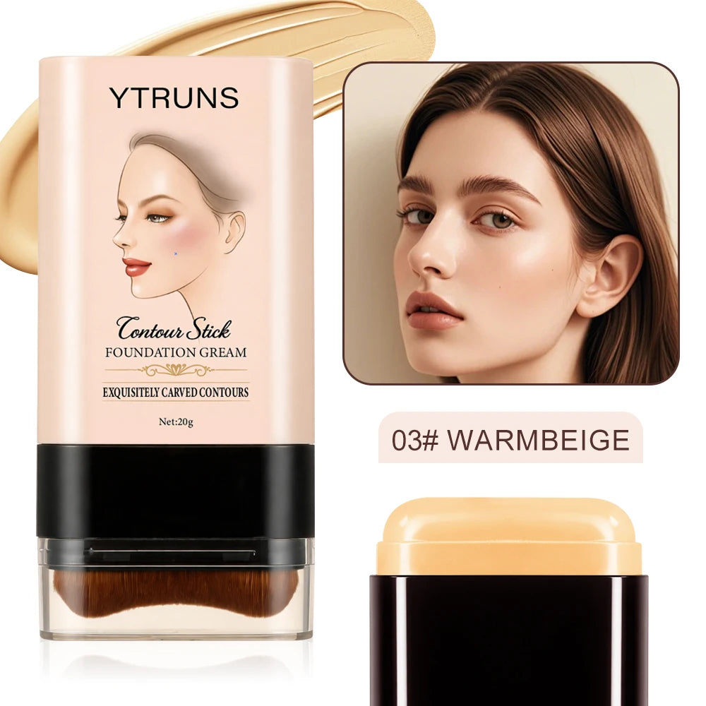 YTRUNS Foundation Stick 20g | Full Coverage Concealer & Brush