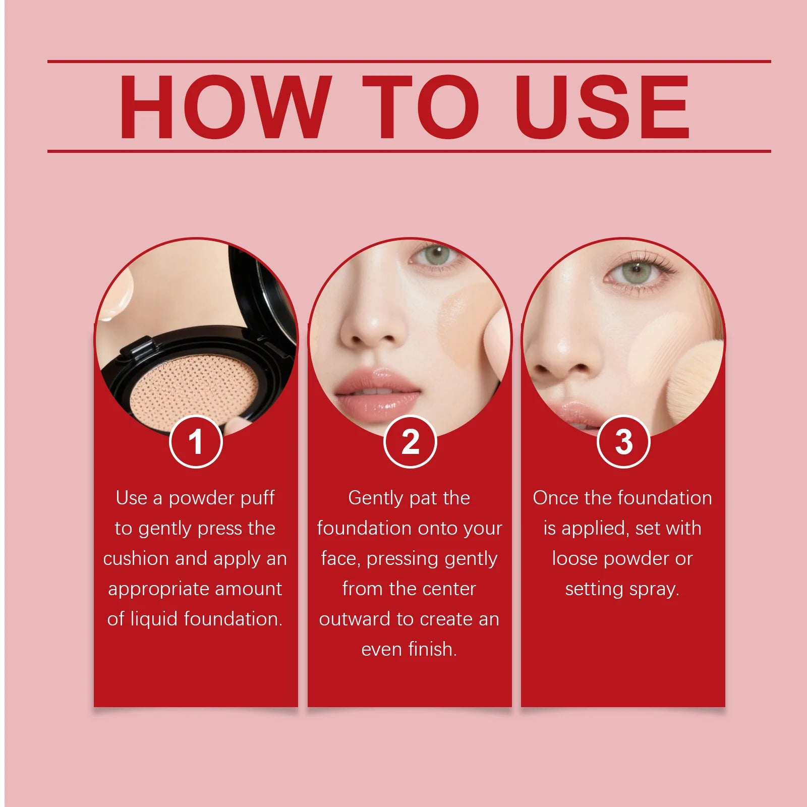 15g Moisturizing Face Foundation Cushion Smoothing High Concealer Oil Control Balance Skin Tone Sweatproof Face Foundation Oasis Select