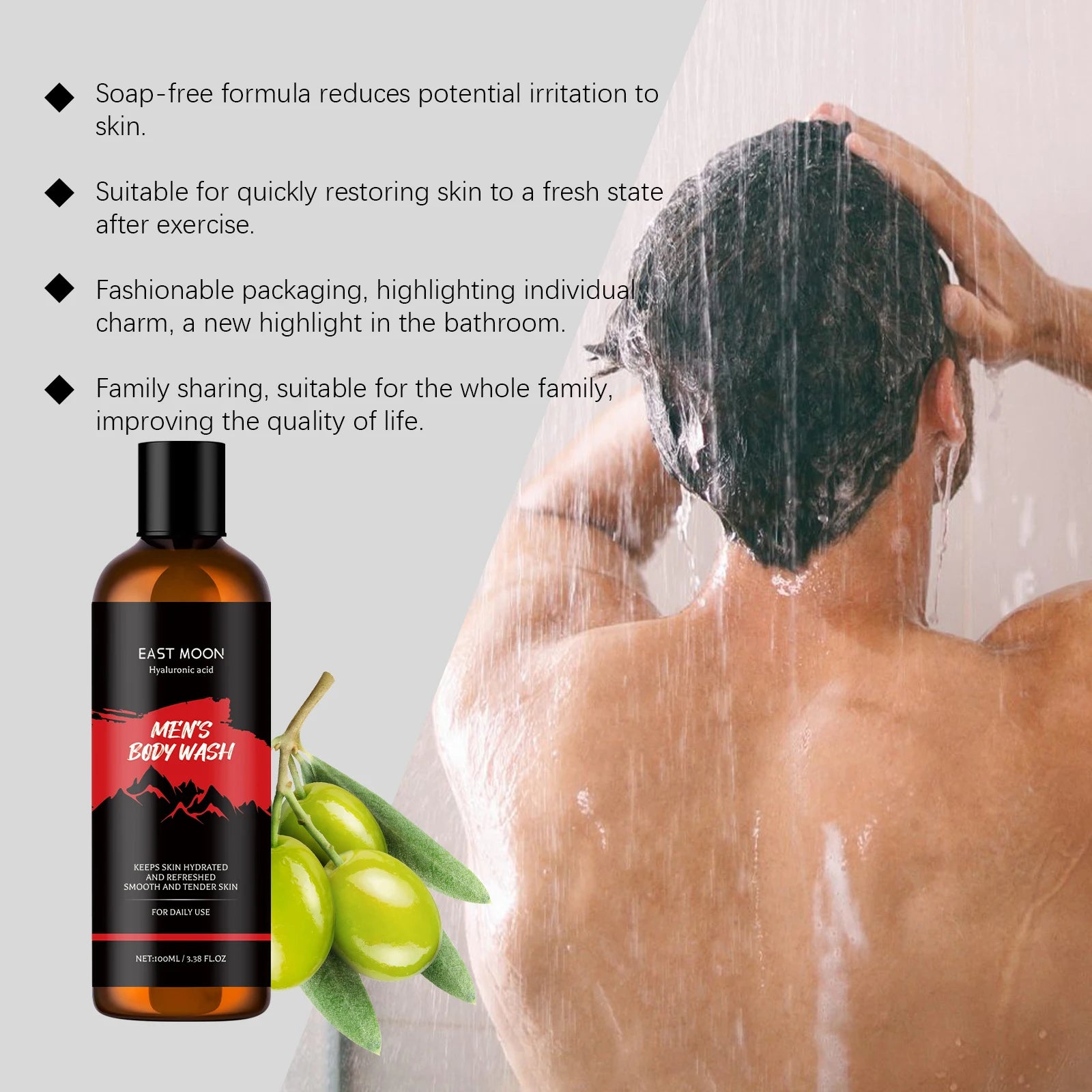 East Moon Men's Shower Gel – Moisturizing & Brightening Body Wash