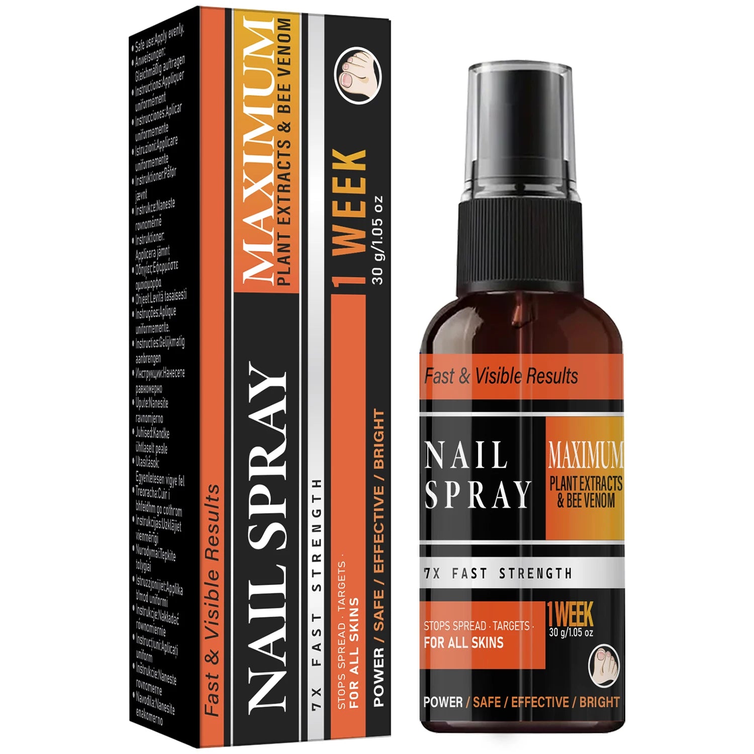 Nail Repair Spray – Bee Venom, Collagen & Hyaluronic Acid Nail Repair Spray Oasis Select black 30ml