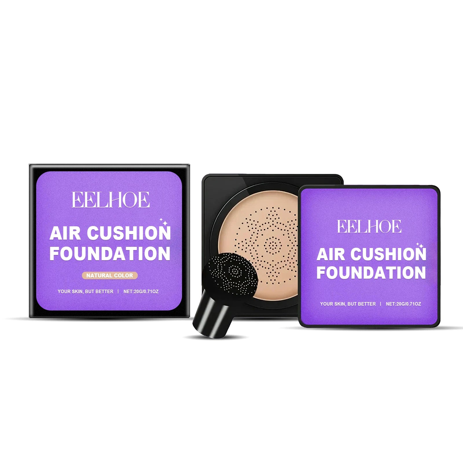 20g Mushroom Head Air Cushion Foundation Moisturizing Concealer Sunscreen Nourishing Long-wearing Natural Glow Makeup Base Oasis Select Natural United States