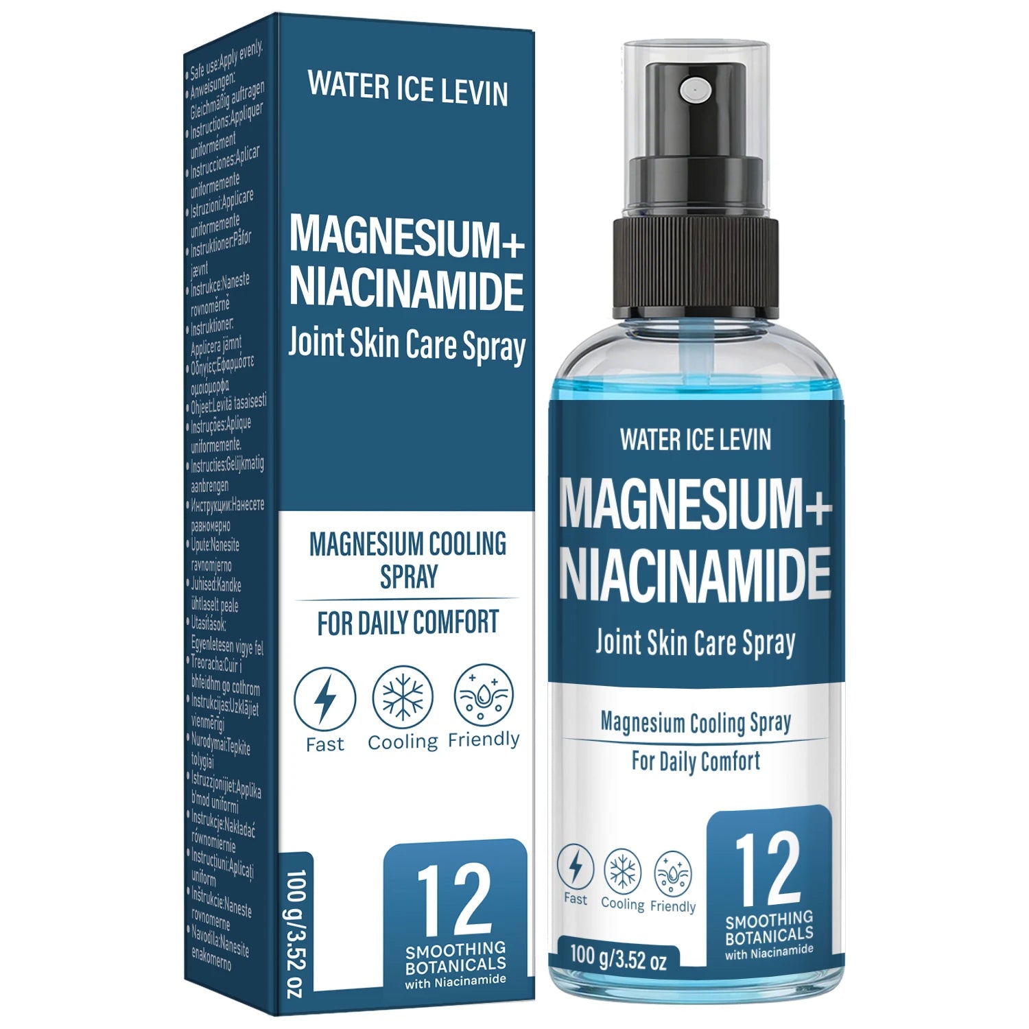 Magnesium Cooling Joint Spray – Niacinamide & Bee Venom Topical Joint Spray Oasis Select dark blue 100g