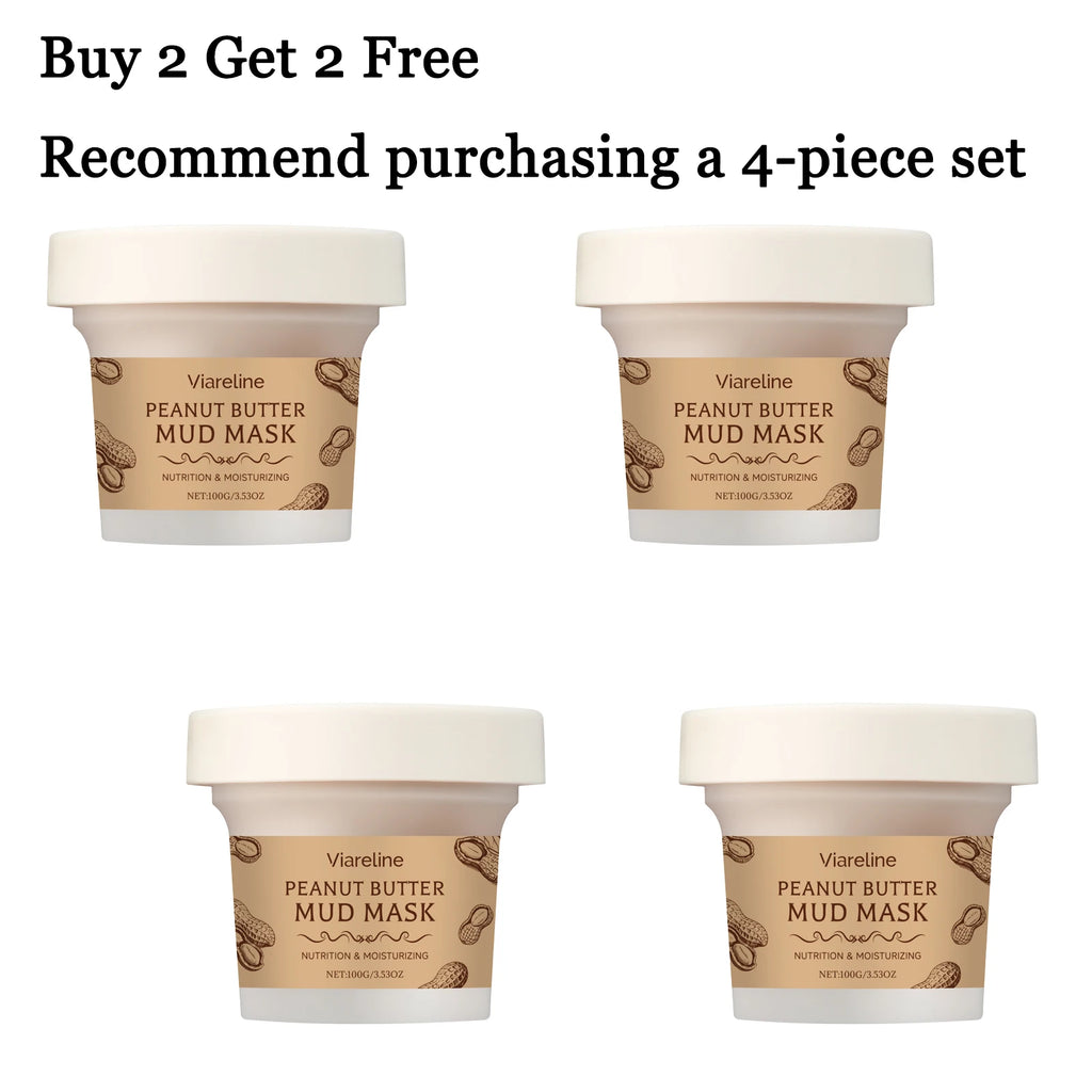 100G Peanut Butter Face Clay Mask Cleaning Pore Dirts Enhance Smoothness Reduce Dryness Improve Skin Texture Facial Mud Mask Oasis Select 4 pcs United States