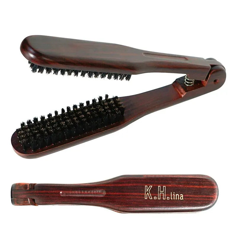 V-Type Wooden Handle Hair Straightener Comb | Anti-Static Hair Styling Comb Oasis Select 499-K