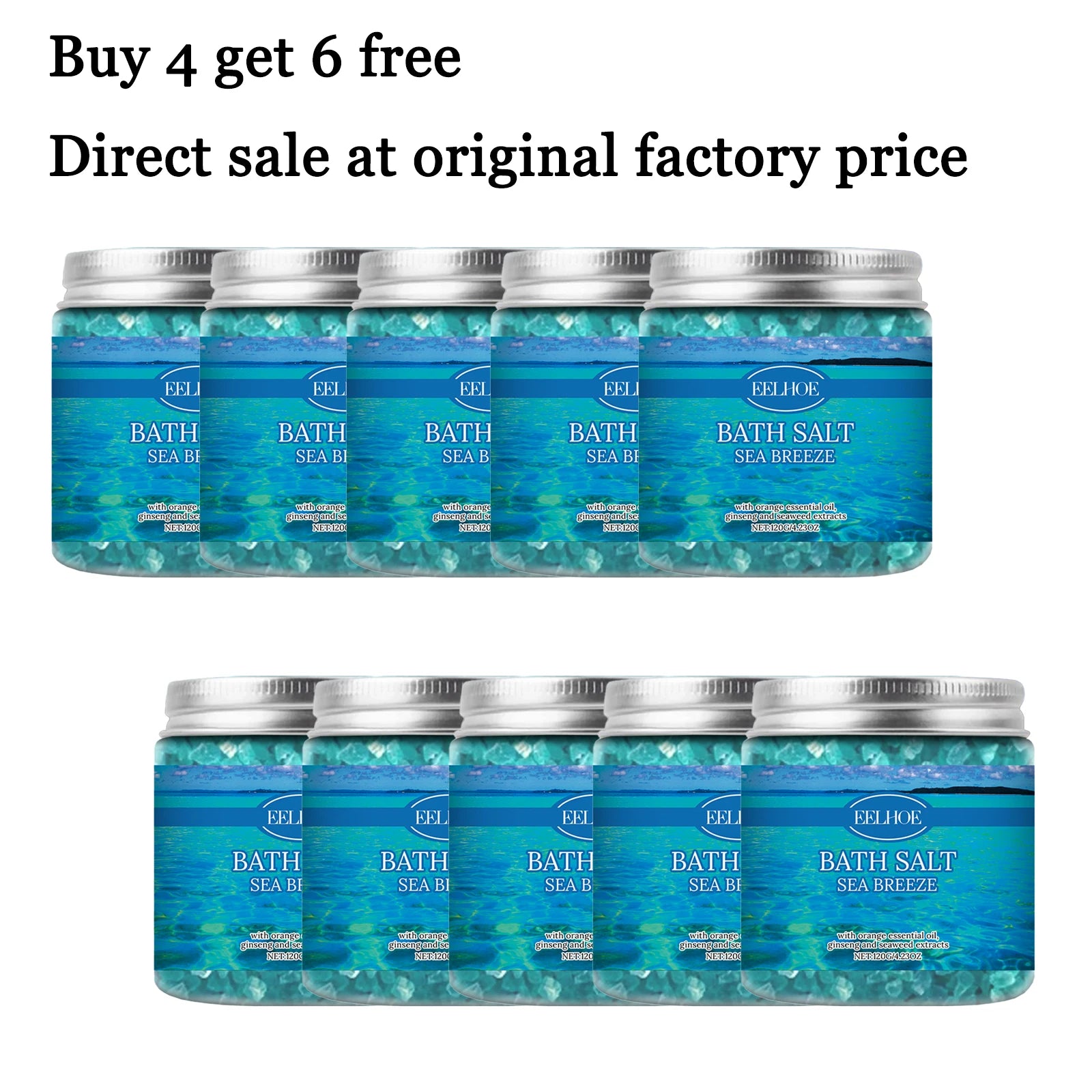 120G Bathing Sea Salt Gentle Cleaning Skin Enhance Smoothness Non-sticky Eliminate Sweat Odor Refreshing Exfoliate Bathing Cream Oasis Select 10 pcs Moisturizing United States