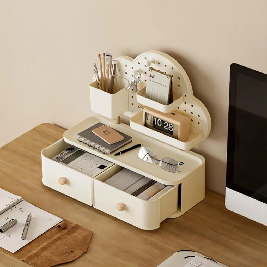 Desk Organizer—Cloud-shaped, multi-compartment, expandable plastic storage box, ideal for the home, office, bathroom, and bedroo Oasis Select