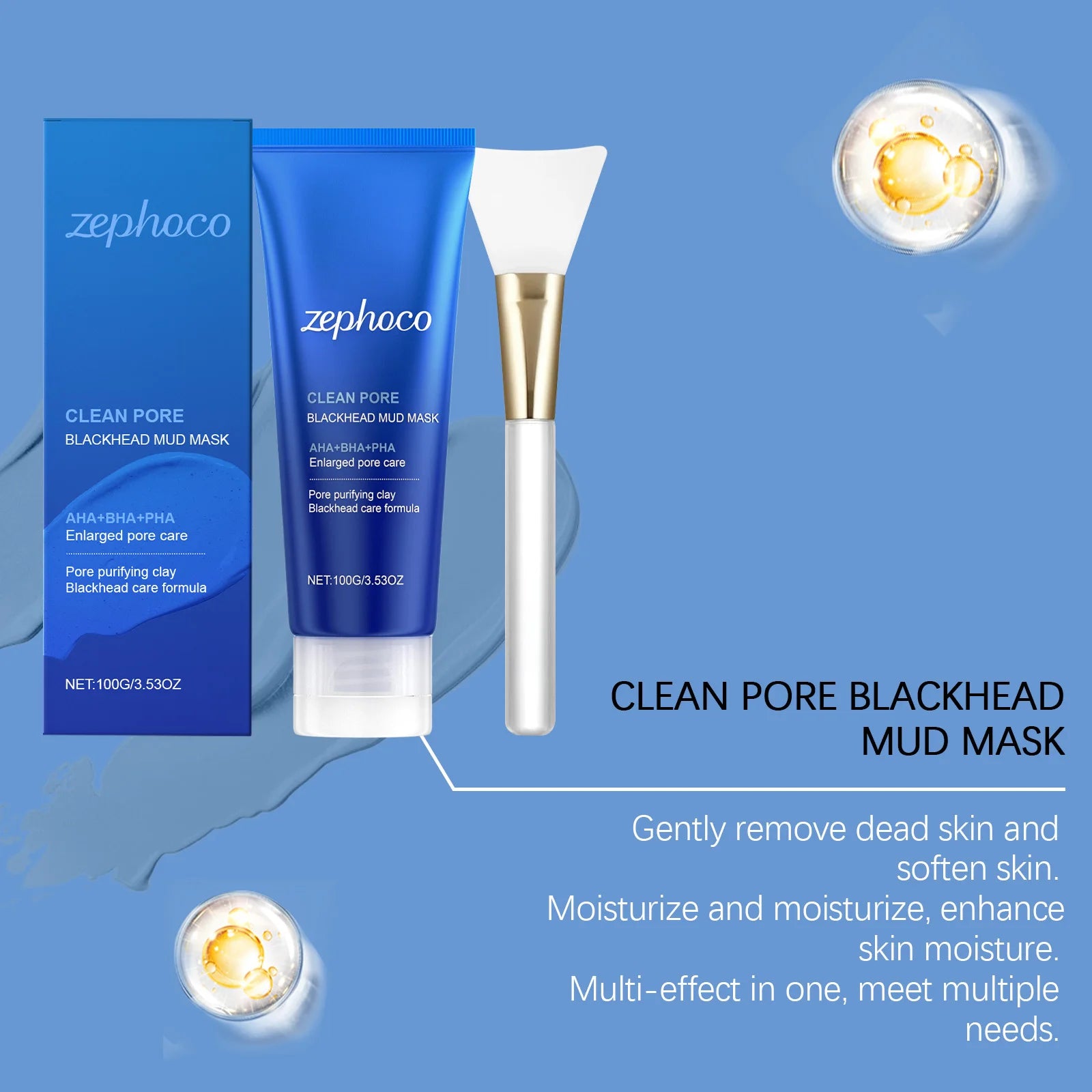 100g Face Blackhead Removal Clay Mask Gentle Cleaning Pores Oil Control Moisturizing Non-drying Refreshing Smooth Pore Purifying Oasis Select