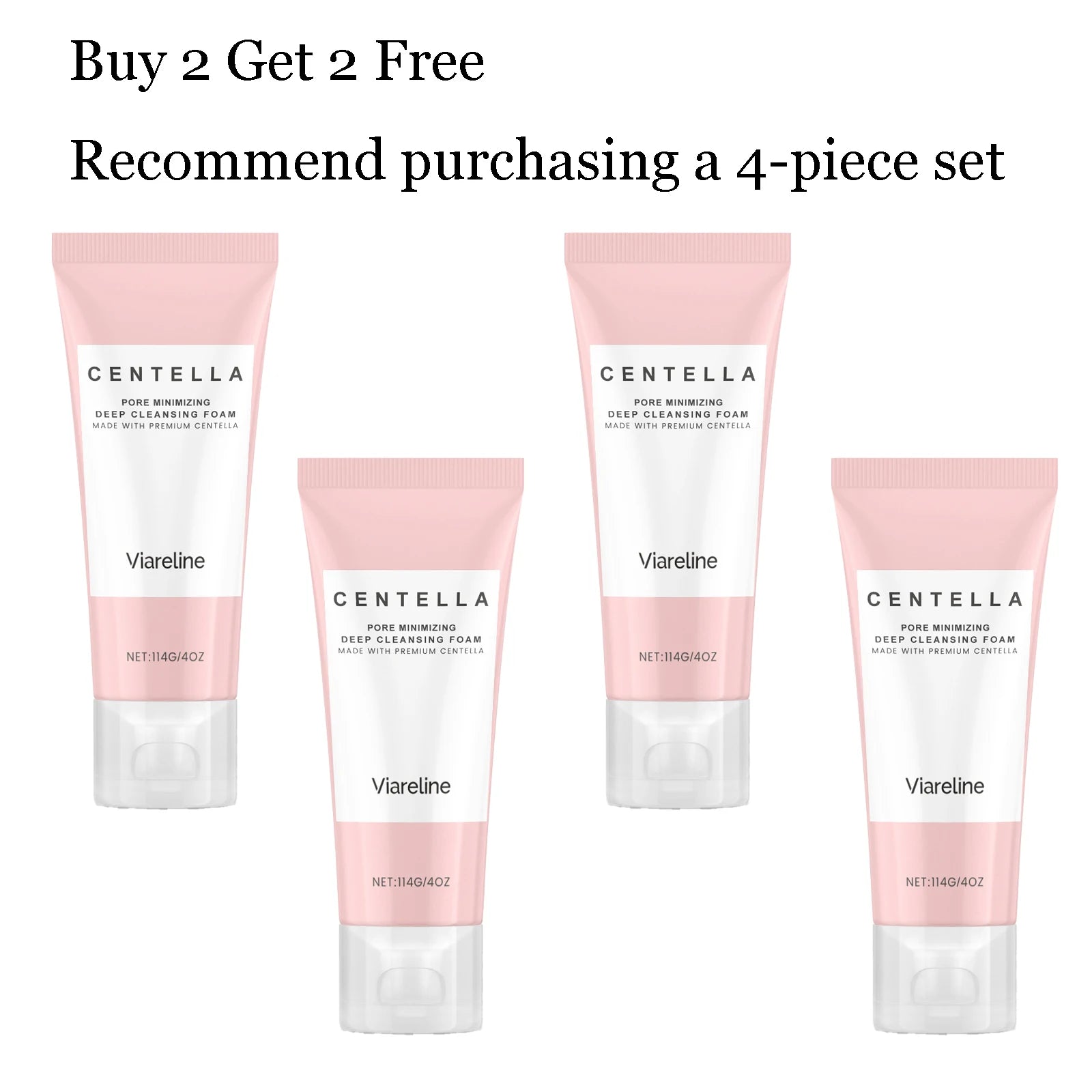 114g Centella Facial Cleaner Deep Cleaning Pore Dirts Moisturizing Soothing Redness No-Tight Smoothing Daily Face Cleaner Gel Oasis Select 4 pcs United States