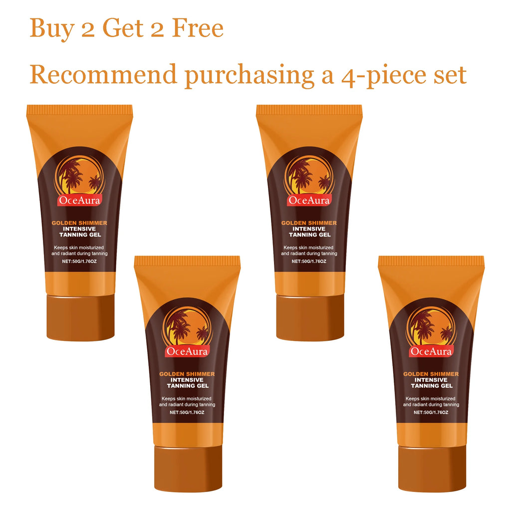 50G Golden Shimmer Body Tanning Gel Moisturizing Nourishing Natural Tanning Bronzer Wheated Skin Beach Sunless Tanning Lotion Oasis Select 4 pcs United States
