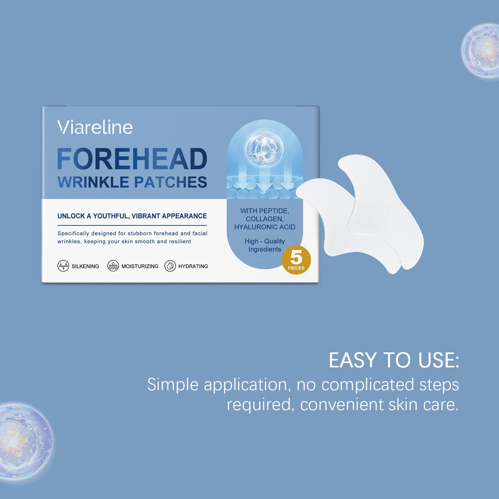 5 PCS Forehead Patches Deep Moisturizing Firming Lifting Fade Fine Lines Remove Wrinkles Enhance Smoothness Forehead Care Mask Oasis Select