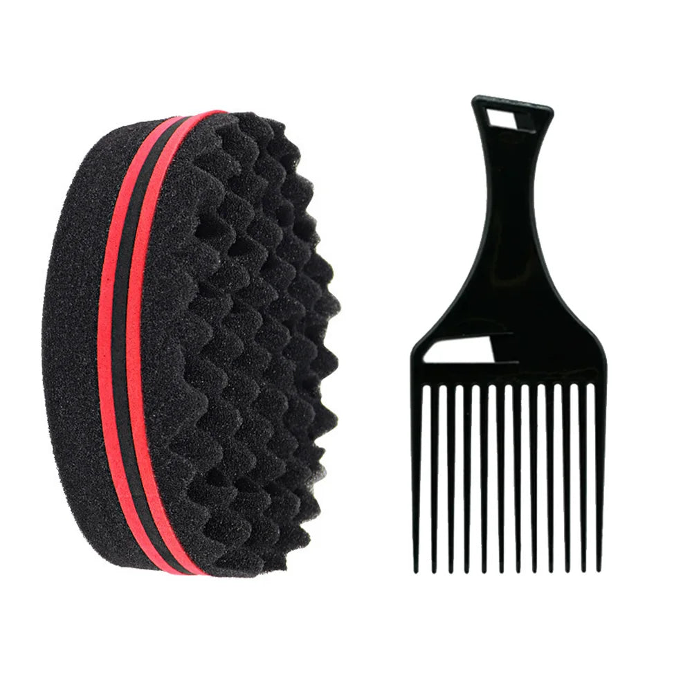 Double-Sided Twist Hair Sponge Brush – Afro Curl Styling Hair Sponge Brush Oasis Select Small-comb