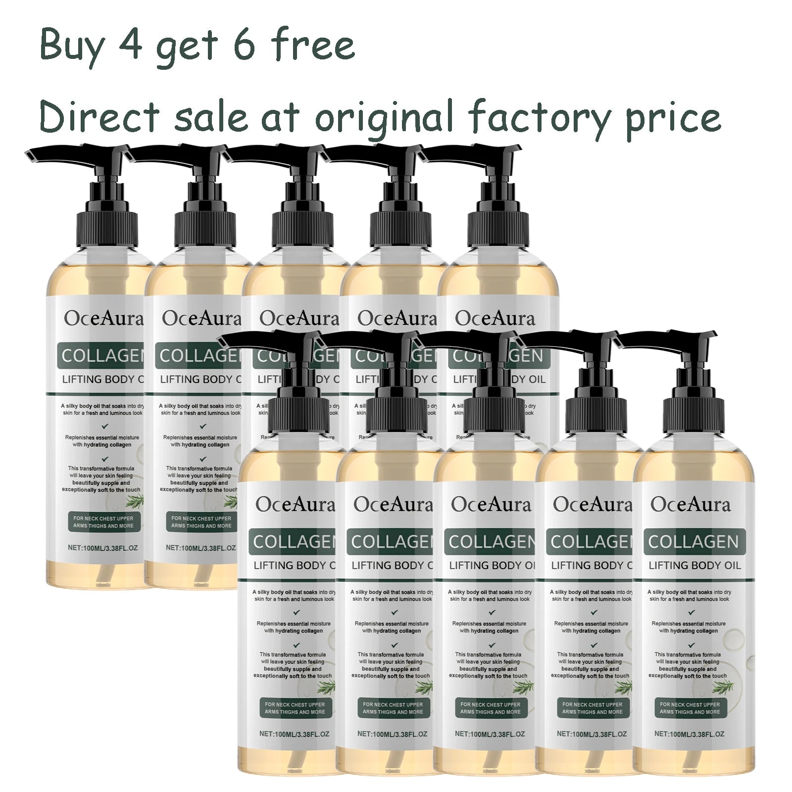100ML Collagen Body Essence Oil Daily Moisturizing Enhance Skin Elasticity Non-greasy Reduce Dryness Tightening Body Care Oil Oasis Select 10 pcs Other United States