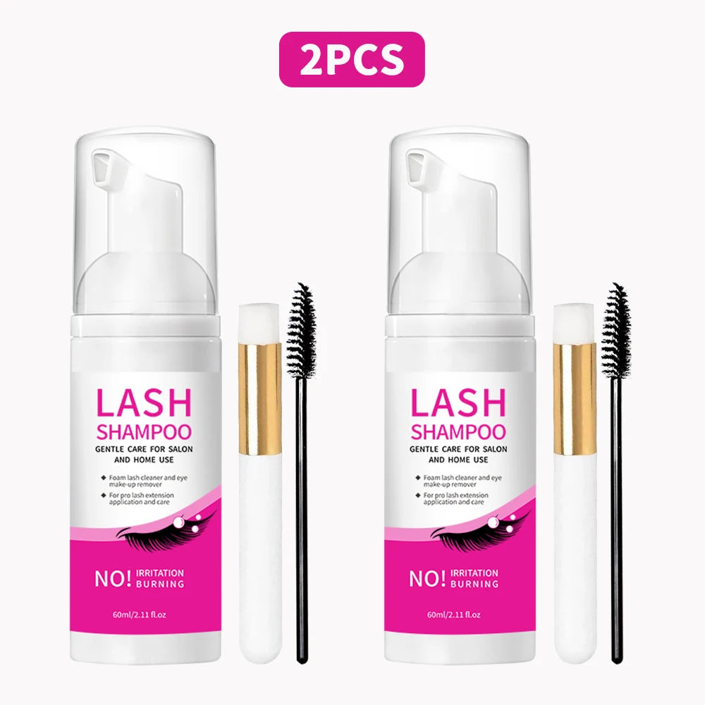 Eyelash Cleanser Gentle and non-irritating formula Deep Clean Cleanser For Makeup Tools Mascara Remover Salon Home Use Rich foam Oasis Select lash shampoo 2PCS