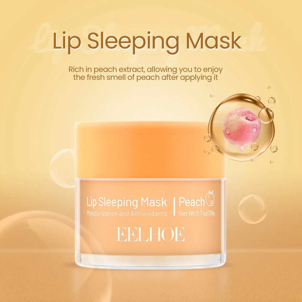 20g Peach Lip Sleeping Mask Deep Moisturizing Repairing Chapped Lips Nourishing Gentle Remove Dead Skin Enhance Smoothness Lip Care Mask Oasis Select