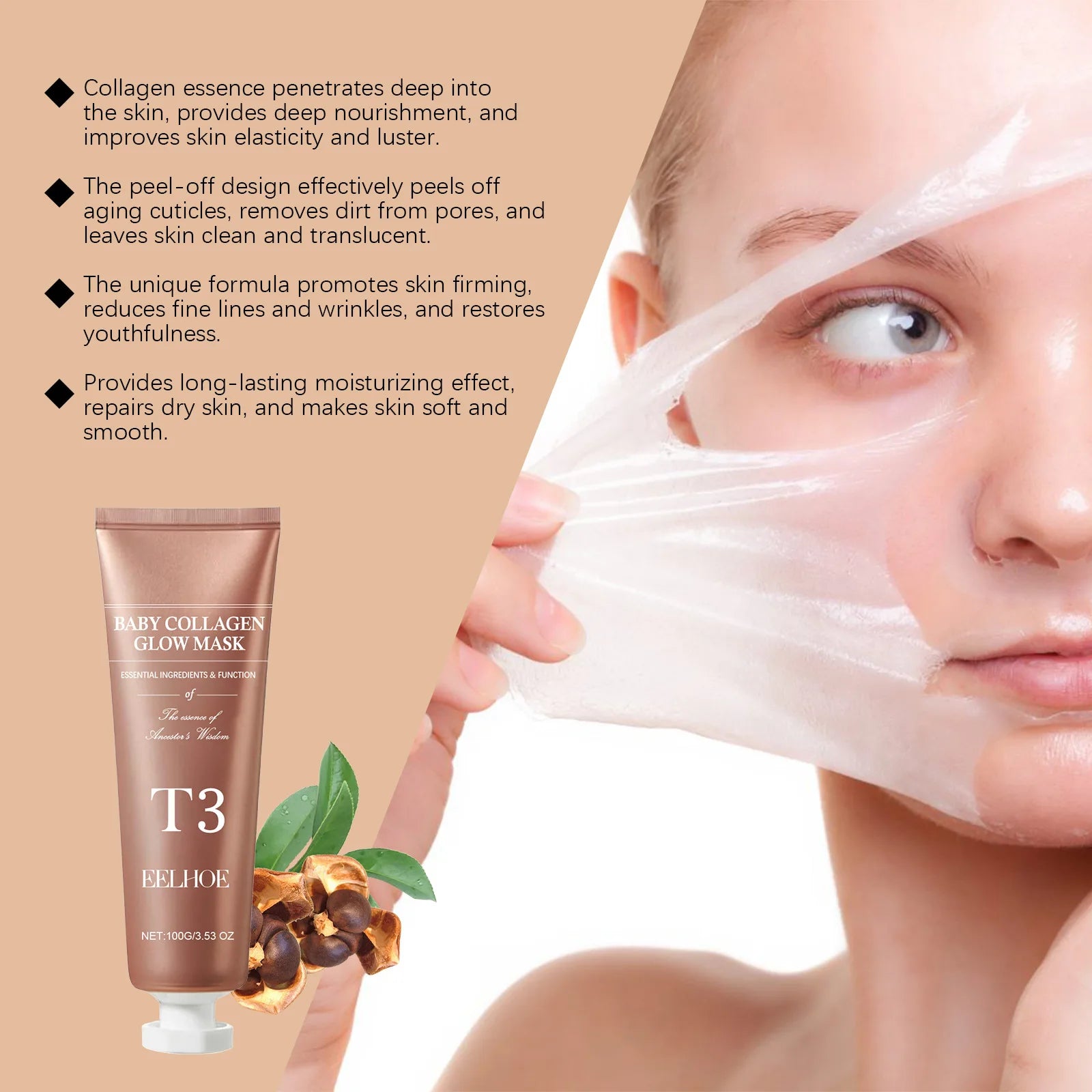 EELHOE Collagen Peel-Off Mask – Blackhead & Deep Pore Cleanser Collagen Peel-Off Mask Oasis Select