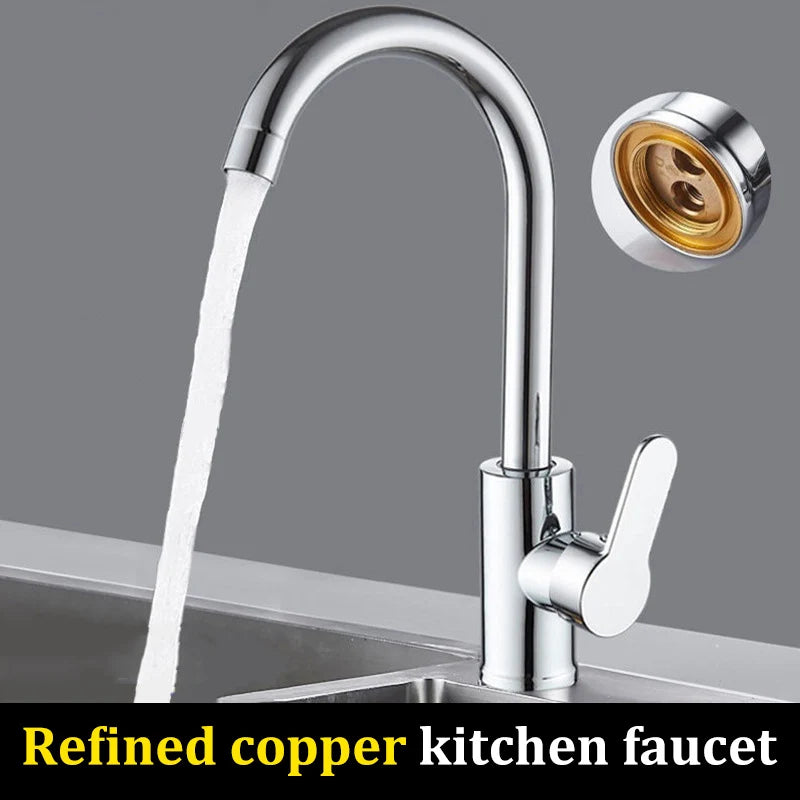 Single Handle Kitchen Faucet – Hot & Cold Stainless Steel