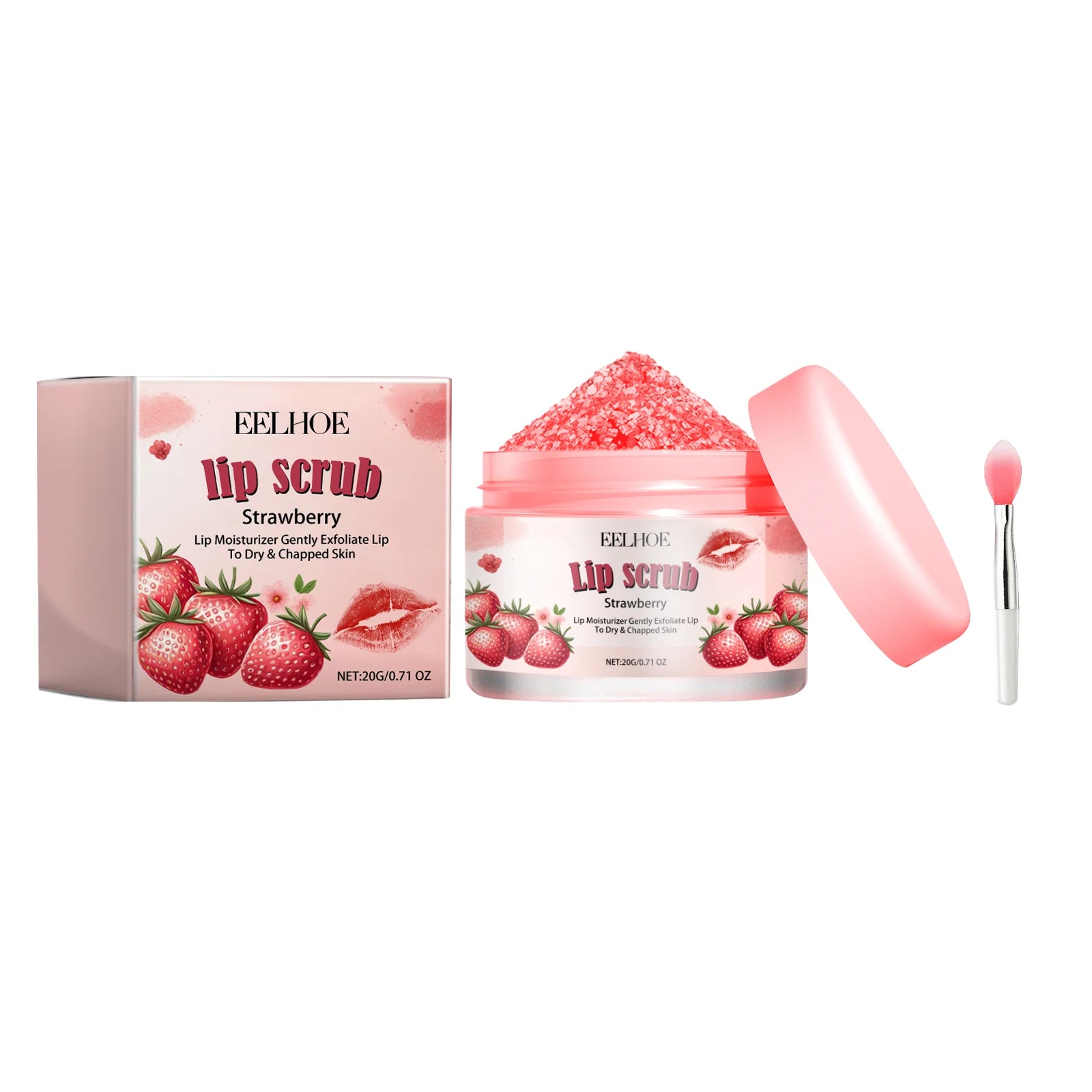 20g Strawberry Lip Scrub Cream Gentle Moisturizing Remove Dead Skin Enhance Smoothness Improve Texture Softening Anti-chapping Lip Exfoliating Cream Oasis Select 20g United States