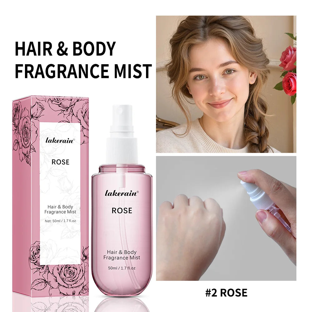 50ml Vanilla Rose Fragrance Spray Hair & Body Fragrance Mist Fresh Long Lasting Fragrance Perfume Travel Size Freshener Spray Oasis Select 1pc Rose
