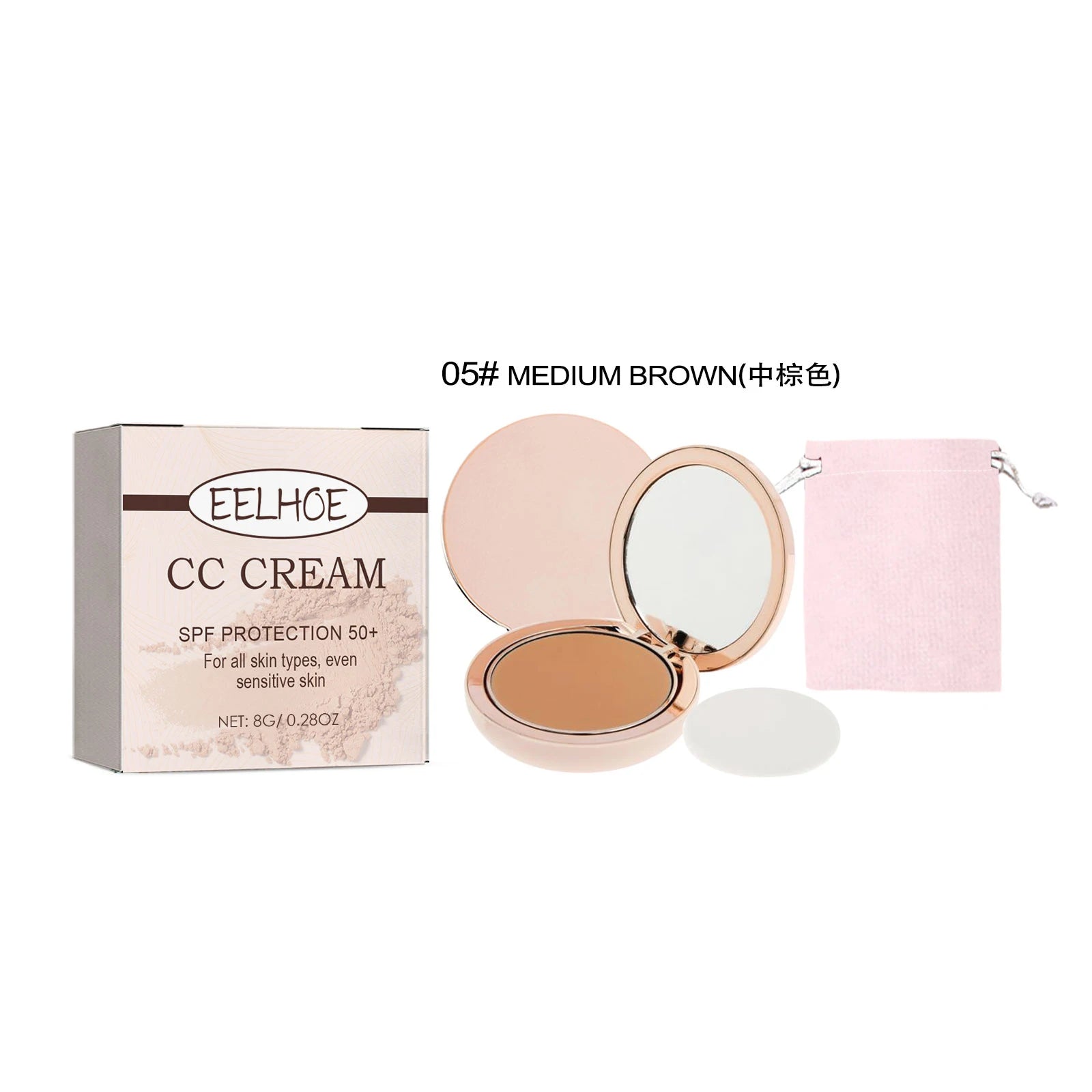 8G Sunscreen CC Cream Lightweight Non-greasy Natural Coverage Blemishes Long Lasting Matte Oil Control Smoothing Face Makeup Oasis Select Medium brown United States