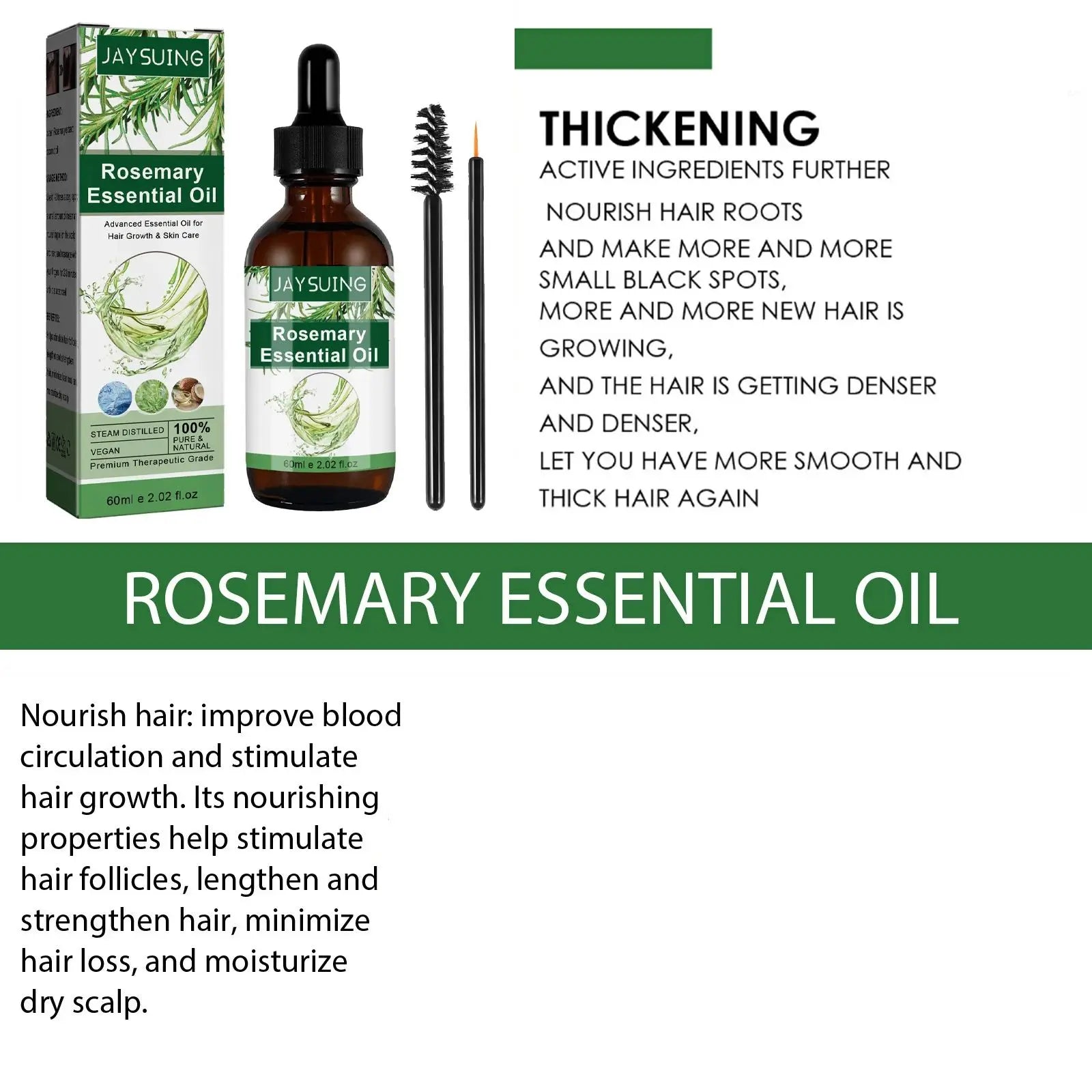 Rosemary Hair Growth Oil – Scalp, Lash & Eyebrow Serum 60ml Hair Growth Oil Oasis Select