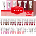 30-piece MISS FACTORX Hyaluronic Acid and Collagen Infused Lipstick - Deep Moisturizing, Long-lasting Lip Color, the perfect gif Oasis Select Lip Balm Set