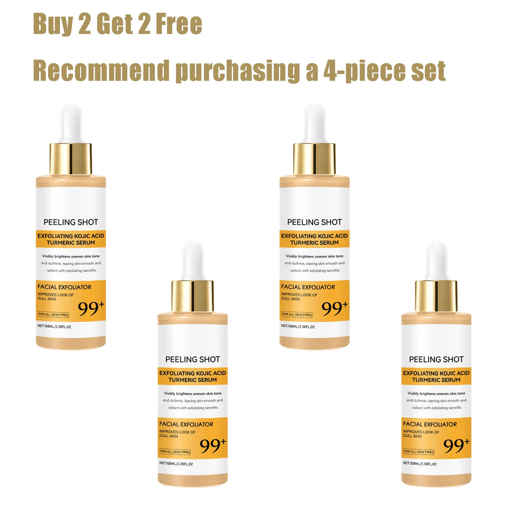 100ML Turmeric Kojic Acid Face Serum Gentle Moisturizing Nourishing Improve Skin Texture Refreshing Non-sticky Smooth Face Serum Oasis Select 4 pcs United States
