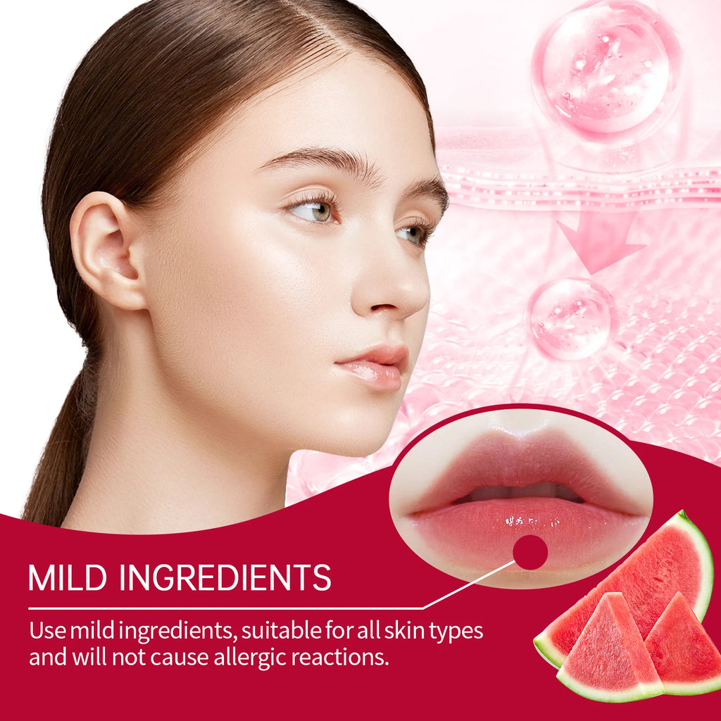 5G Watermelon Lip Balms Moisturizing Fade Fine Lines Nourishing Enhance Smoothness Repairing Damaged Skin Improve Gloss Non-greasy Lip Plumping Balm Oasis Select
