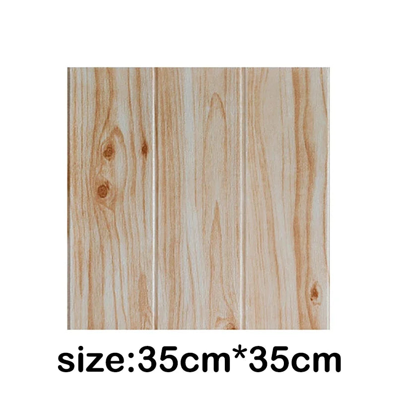 10Pcs 35*35cm Bedroom Decoration Wallpaper 3D Background Wall Stickers Self Adhesive Living Room Waterproof Wood Grain Home Oasis Select fir 10Pcs-35x35cm
