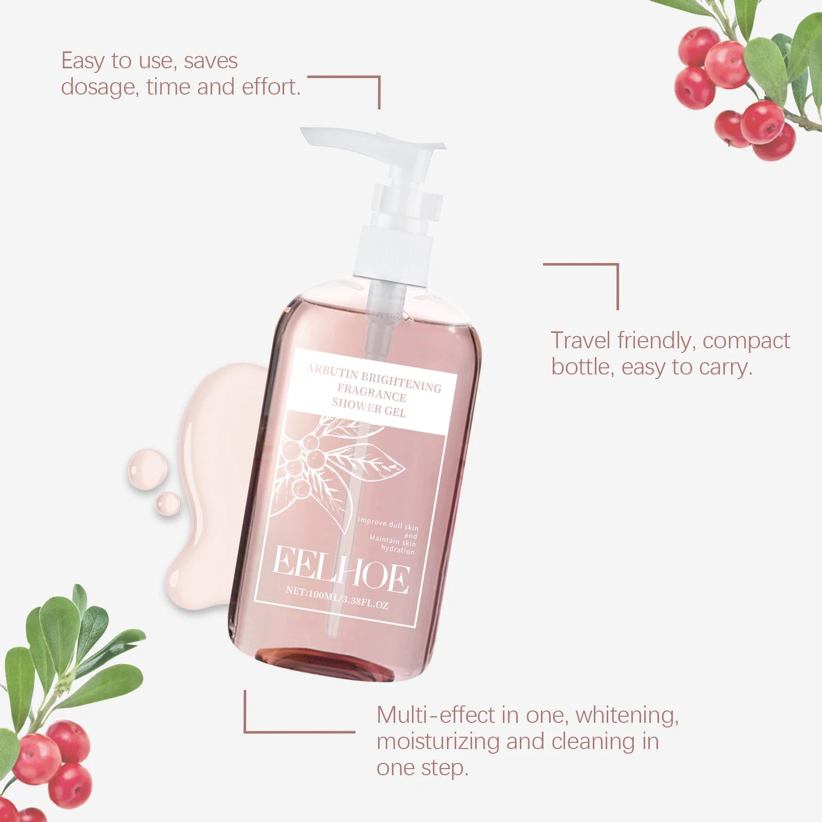 100ML Body Shower Gel Gentle Cleaning Pores Remove Dead Skin Moisturizing Fresh Fragrance Reduce Dryness Soothing Body Shampoo Oasis Select