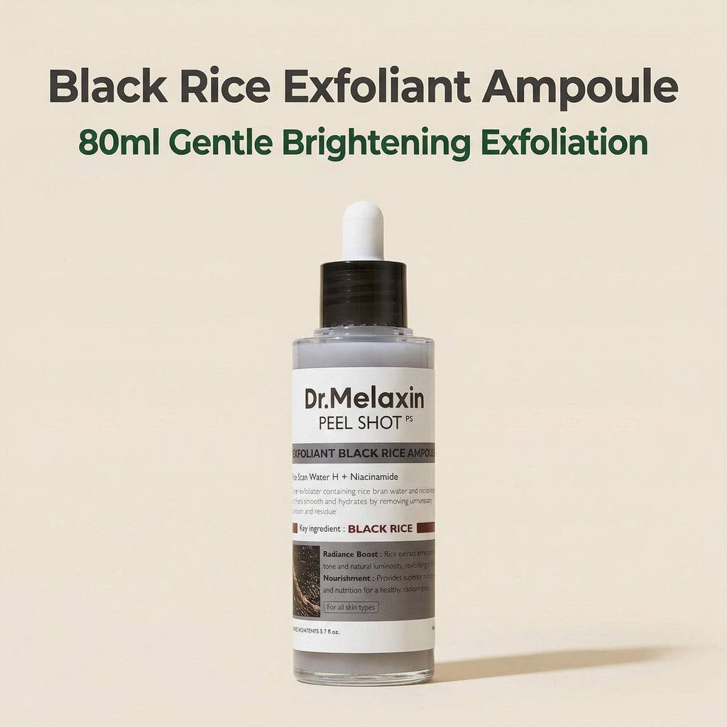 Black Rice Exfoliating Ampoule 80ml – AHA BHA & Niacinamide Exfoliating Face Serum Oasis Select