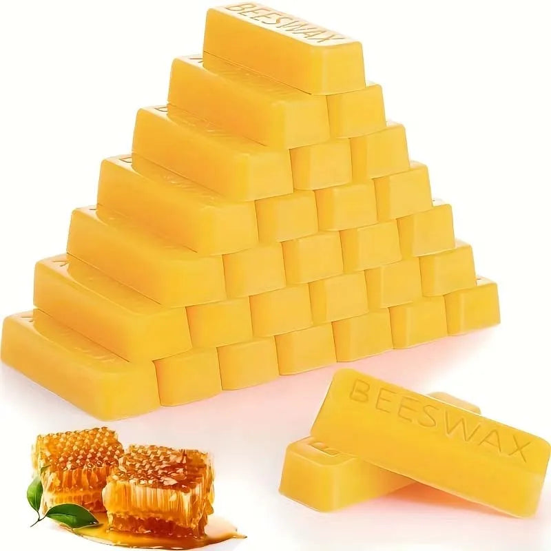 Yellow beeswax stick, natural beeswax block beeswax pure stick wax, used for candle making, furniture polishing, DIY crafts Oasis Select