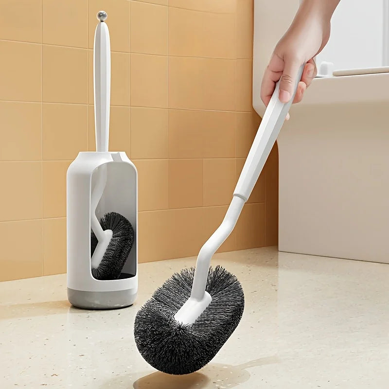 Toilet brush set with base, ergonomic long handle deep cleaning, toilet brush, quick assembly, ventilation base, bathroom tools Oasis Select