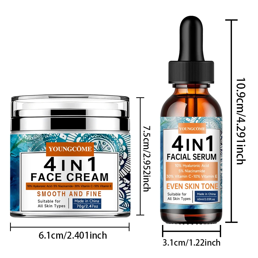 YOUNGCOME 4-in-1 Face Serum – Vitamin C, Niacinamide & Hyaluronic