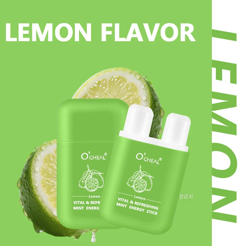 O'cheal Double Hole Cooling Mint Energizing Inhaler Stick Aromatherapy Inhaler Stick Oasis Select 1 PCS Lemon 3.6g