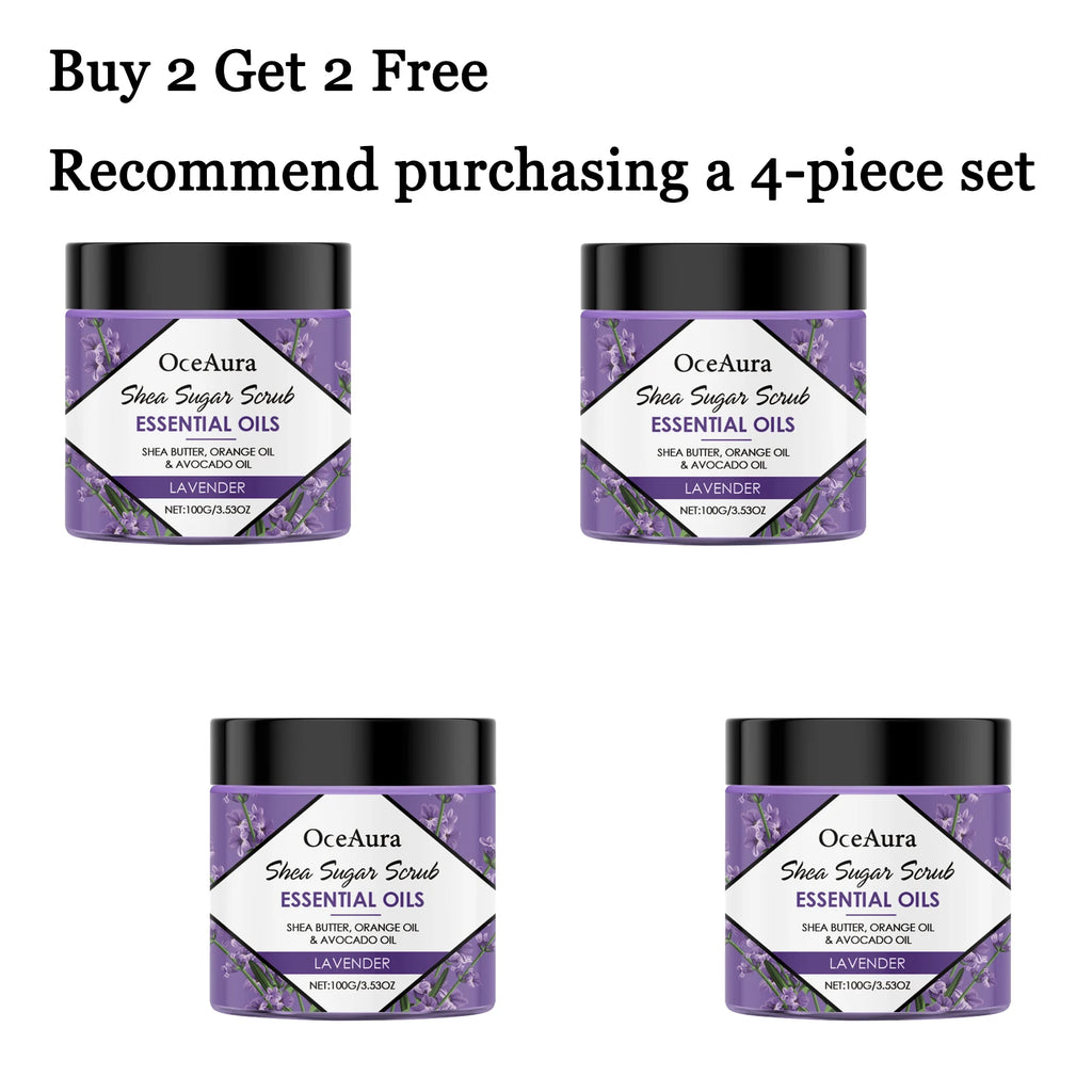 100G Lavender Body Scrub Gentle Exfoliating Skin Refreshing Moisturizing Enhance Smoothness Pore Shrink Daily Hydrating Scrub Oasis Select 4 pcs United States