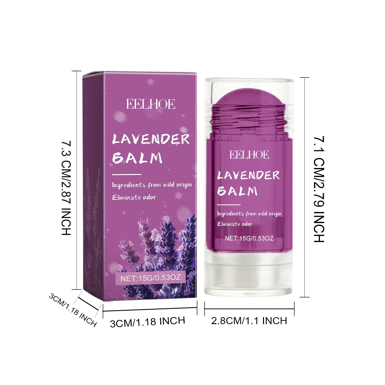 15G Lavender Body Balm Portable Moisturizing Skin Lasting Fresh Floral Fragrance Eliminate Bad Odor Body Deodorant Cream Stick Oasis Select