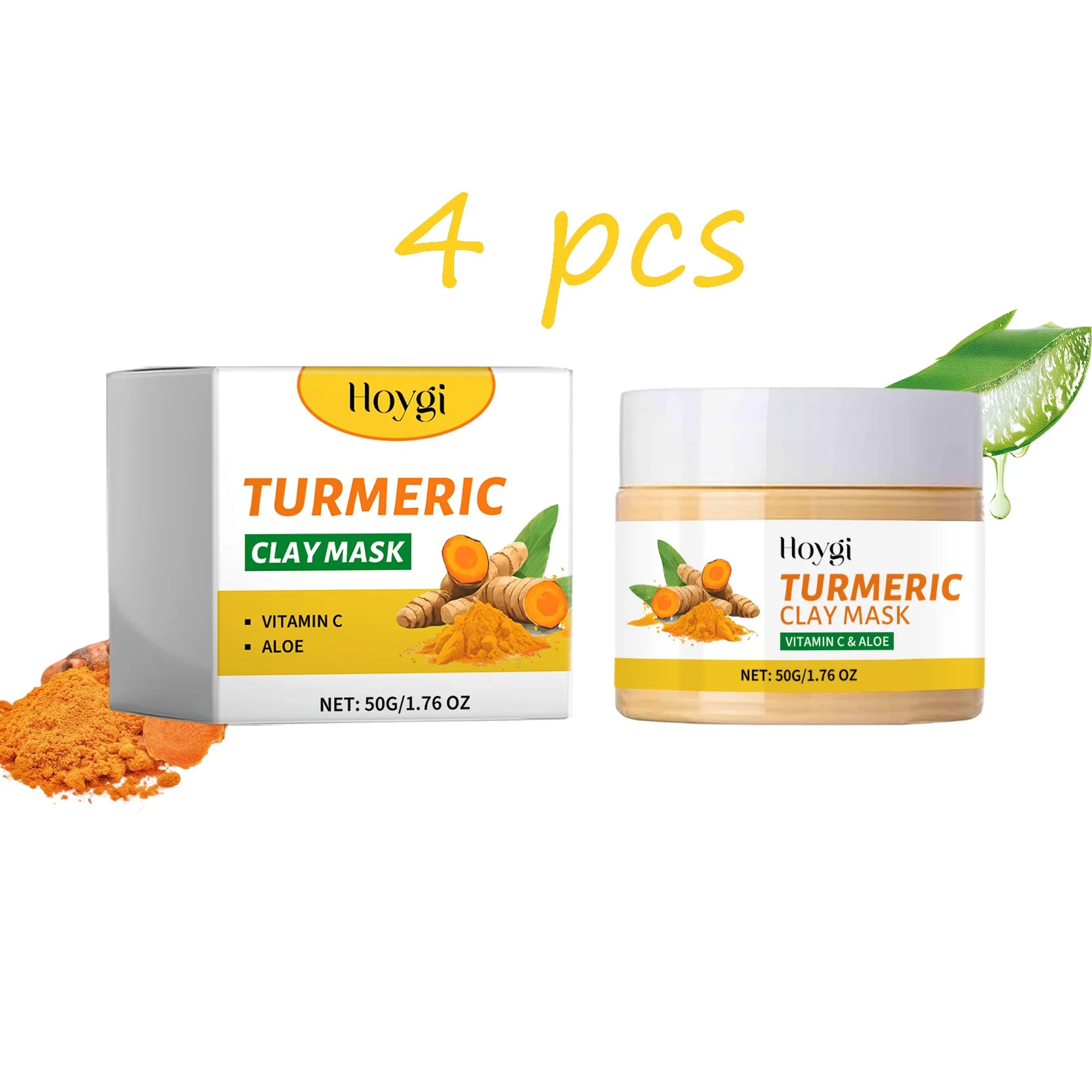 Hoygi Turmeric Facial Clay Mask Refining Pores Deep Cleaning Dull Skin Moisturizing Oil Control Oil Control Exfoliating Mud Mask Oasis Select buy 2 free 2 United States
