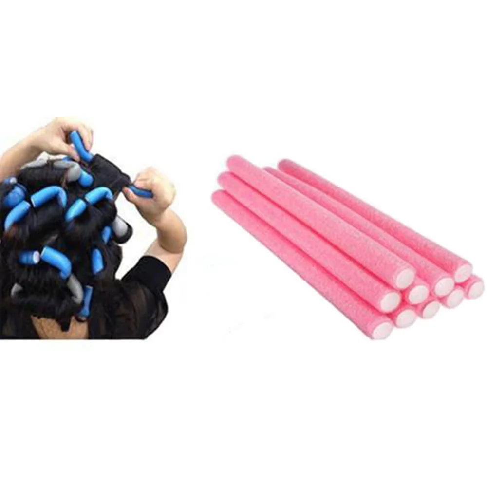10pcs Universal Perm Curling Bar Hair Curling Stick Colorful Sponge Curling Iron Pearl Cotton Eva Curling Iron Oasis Select pink