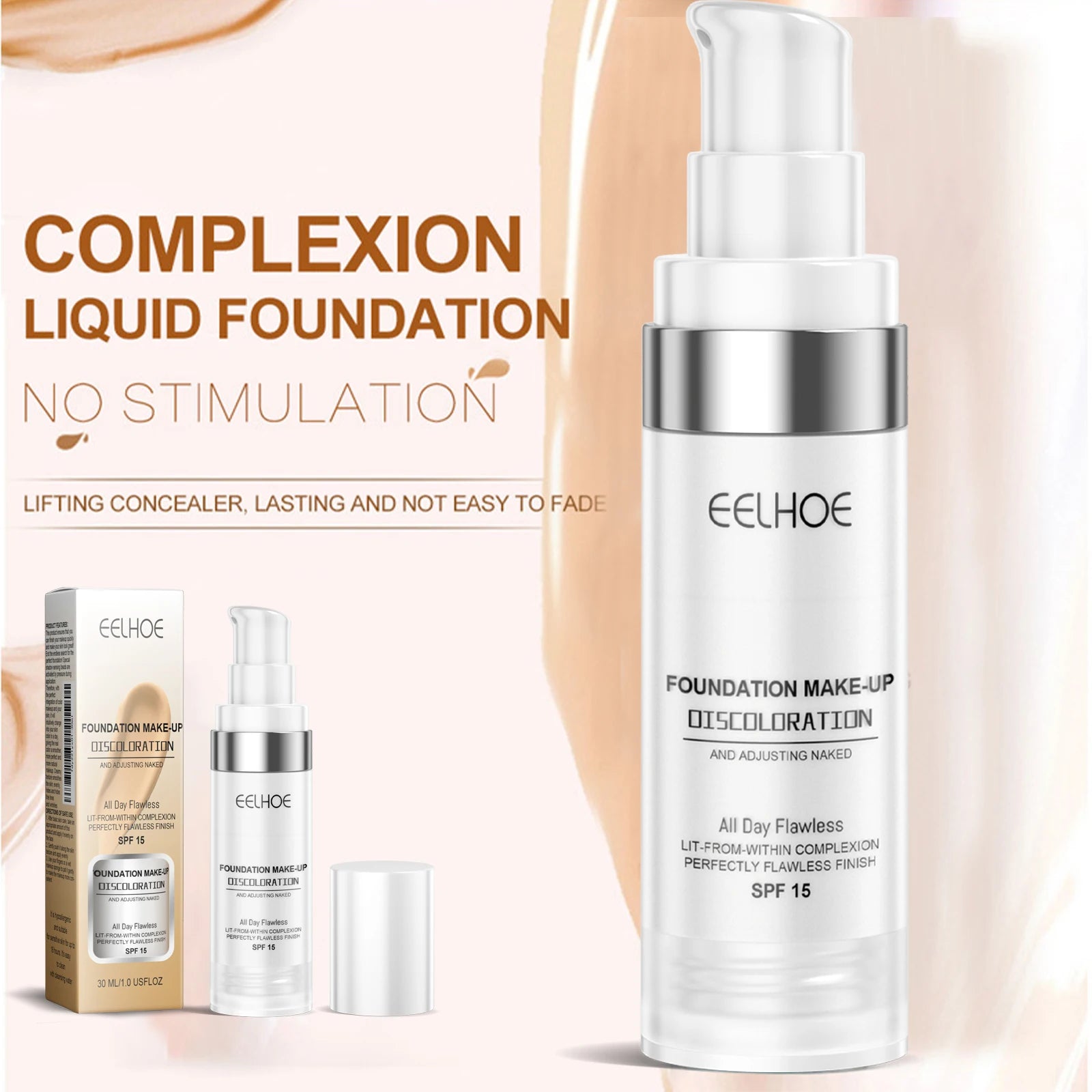EELHOE Color Changing Makeup Foundation Lasting Moisturizing Non-greasy Matte Concealer Sweatproof Natural Brightening Makeup Oasis Select