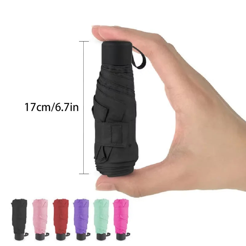 Women's Small Windproof Folding Umbrella Ultralight Pocket Travel Compact Rainproof Men's Umbrella Sun Umbrella Outdoor Umbrella Oasis Select