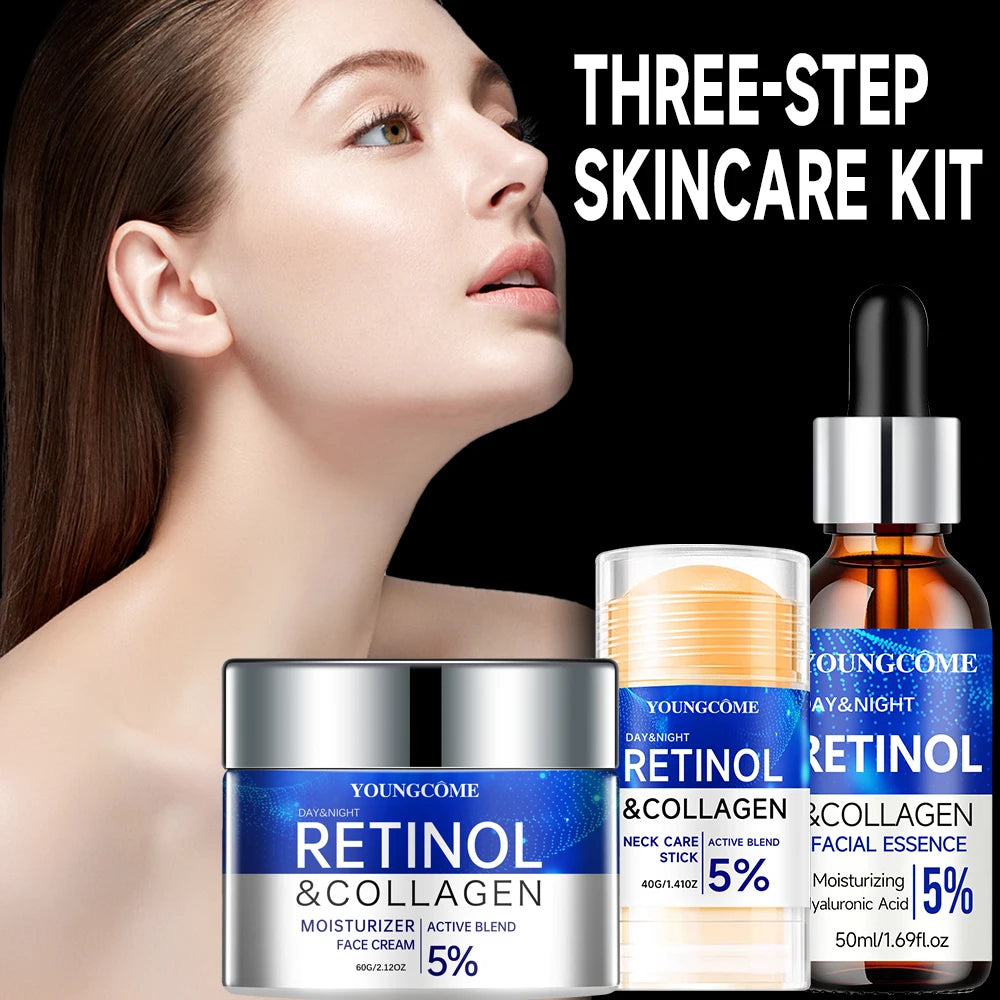 Retinol Wrinkle Remover Facial Serum Set Instant Firming Lift Anti-Aging Cream Fade Fine Lines Whitening Moisturizing Skin Care Oasis Select