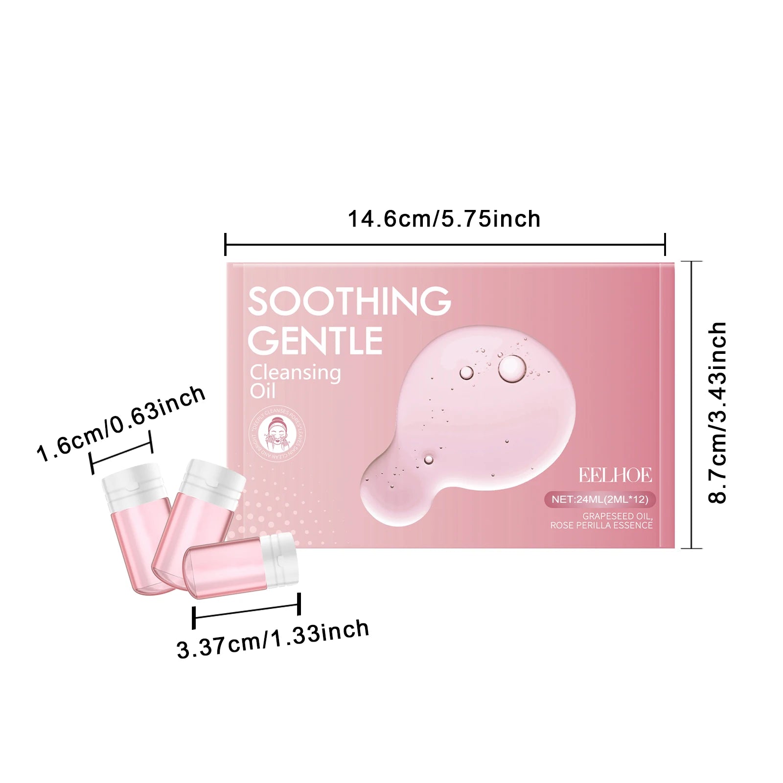 12PCS Gentle Makeup Remover Oil Deep Moisturizing Cleaning Pores Non-tight Strengthen Skin Barrier Soothing Redness Glowing Oil Control Facial Makeup Remover Oasis Select