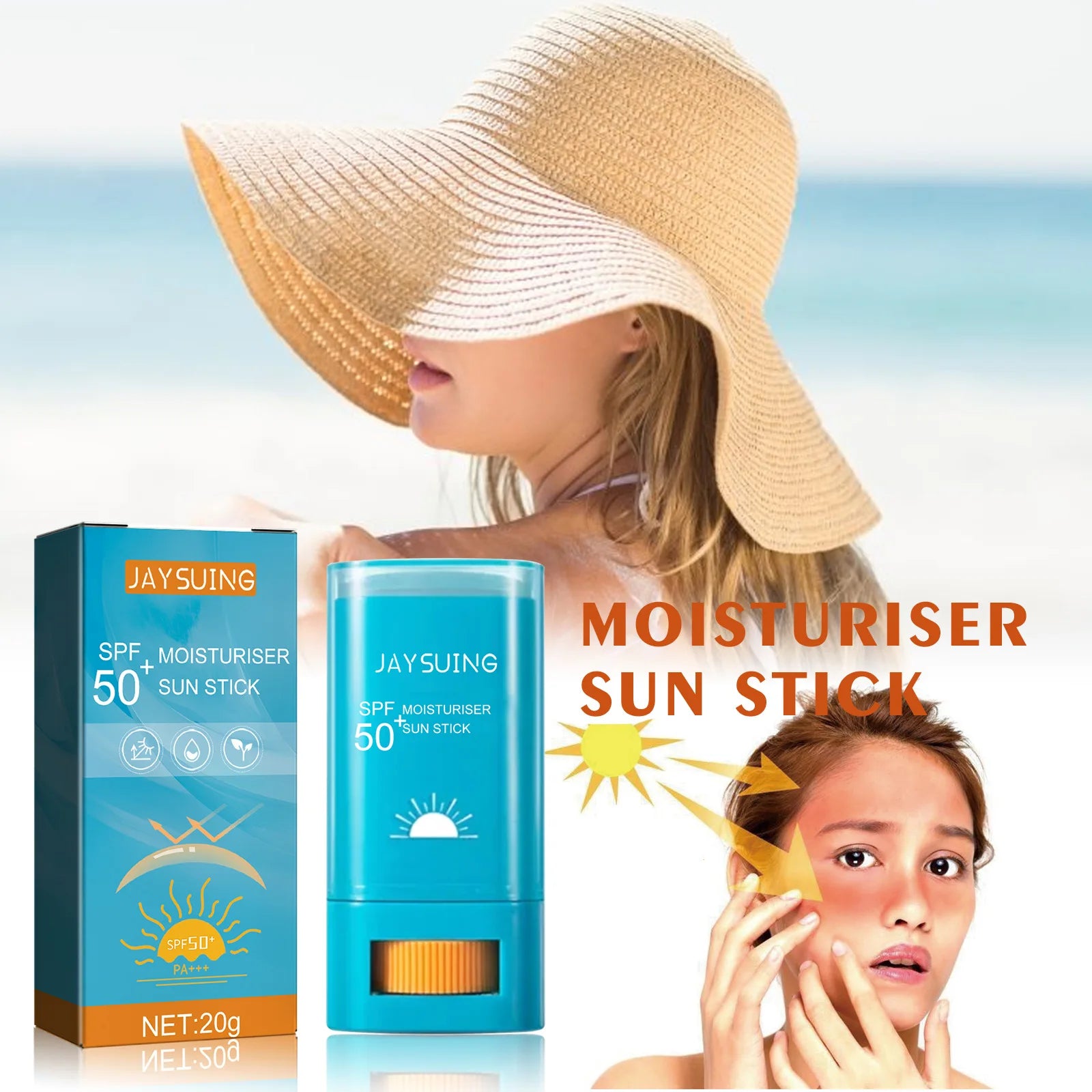 SPF 50+ Sun Stick – Waterproof Moisturizing Sunblock 20g SPF Sun Stick Oasis Select