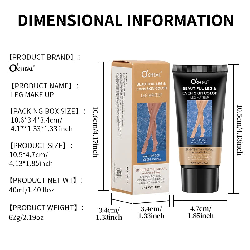 OCHEAL Beauty Leg Cream Moisturizing Liquid Foundation With Squalane Shine Nourishing Body Massage Leg Makeup Care Cream Women Oasis Select
